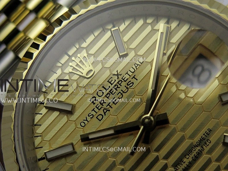 DateJust 126233 36mm 904L SS YG AR+F 1:1 Best Edition Gold Fluted Dial Stick Marker On Jubilee Bracelet DD3235