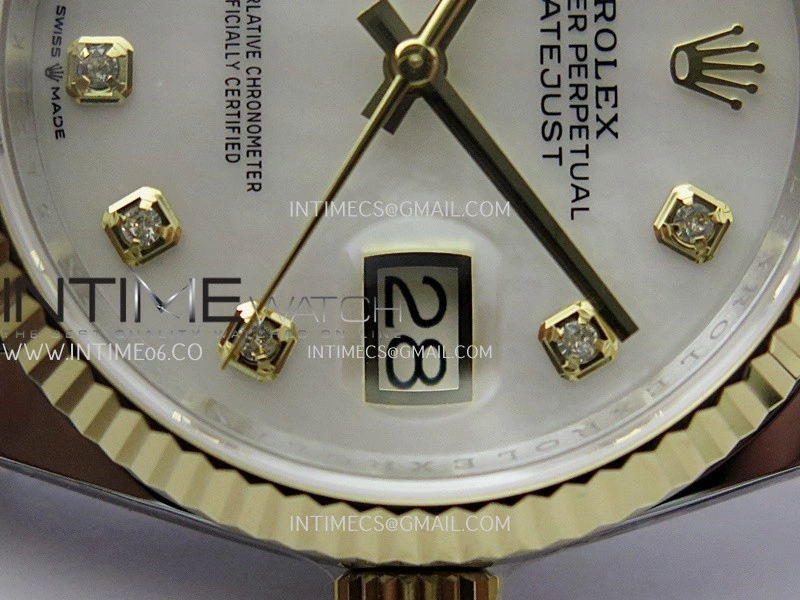 DateJust 126233 36mm 904L SS YG AR+F 1:1 Best Edition White MOP Dial Diamond Marker On Jubilee Bracelet DD3235