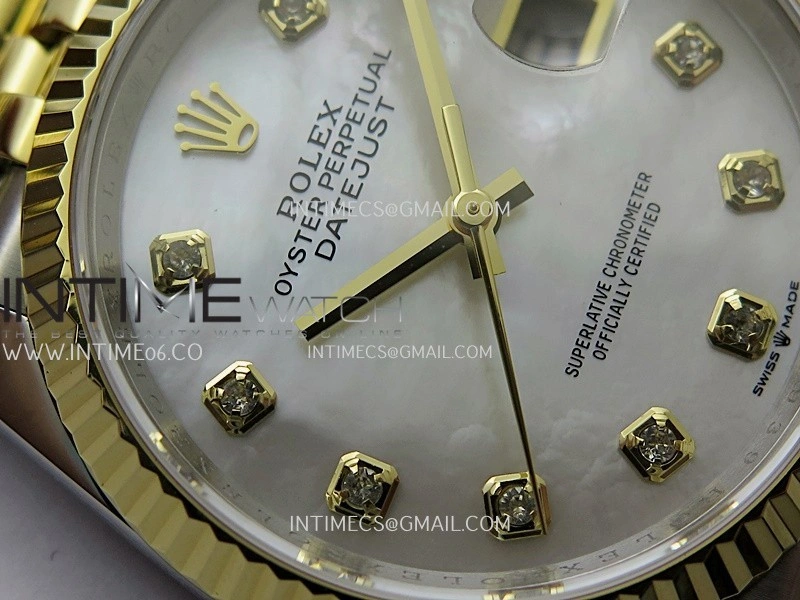 DateJust 126233 36mm 904L SS YG AR+F 1:1 Best Edition White MOP Dial Diamond Marker On Jubilee Bracelet DD3235