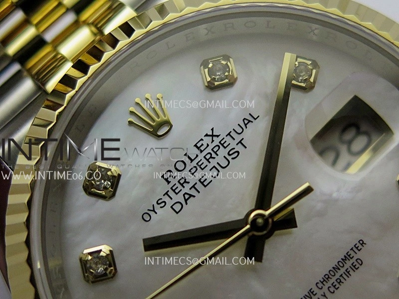 DateJust 126233 36mm 904L SS YG AR+F 1:1 Best Edition White MOP Dial Diamond Marker On Jubilee Bracelet DD3235