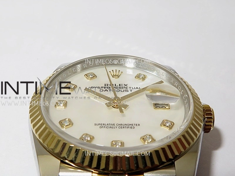 DateJust 126233 36mm 904L SS YG AR+F 1:1 Best Edition White MOP Dial Diamond Marker On Jubilee Bracelet DD3235