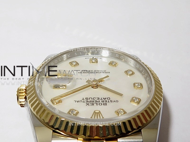 DateJust 126233 36mm 904L SS YG AR+F 1:1 Best Edition White MOP Dial Diamond Marker On Jubilee Bracelet DD3235