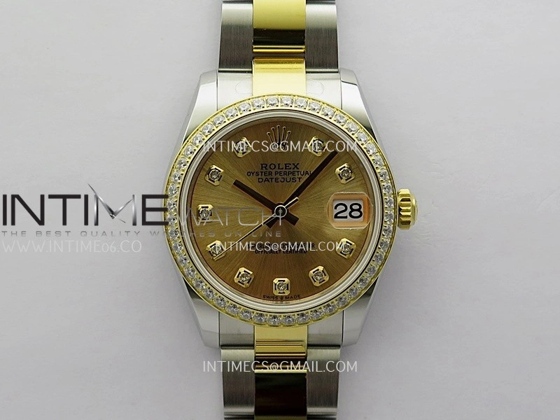 DateJust 31mm 904L SS YG AR+F Best Edition Gold Dial Diamond Marker On 904L SS YG Oyster Bracelet A2236