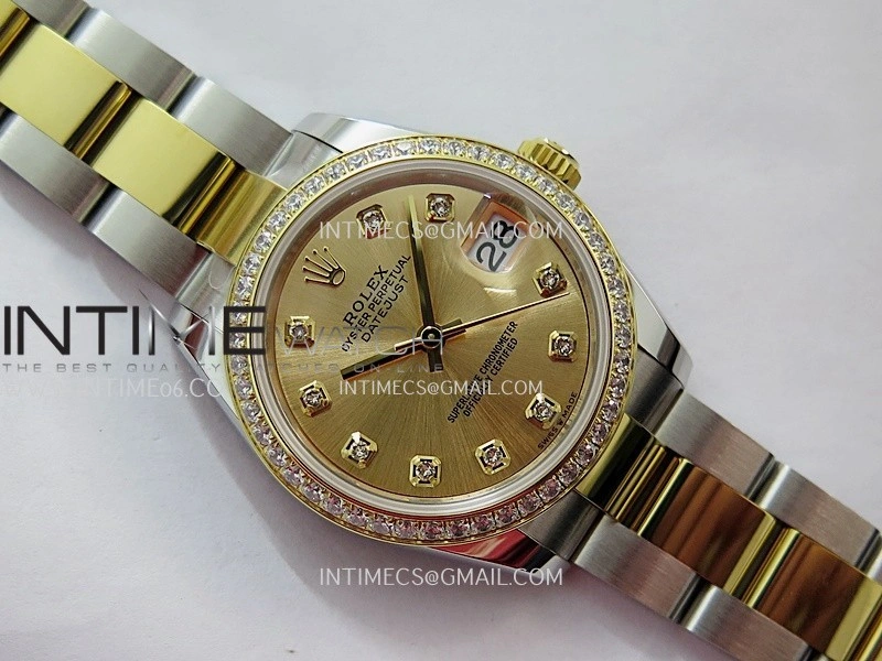 DateJust 31mm 904L SS YG AR+F Best Edition Gold Dial Diamond Marker On 904L SS YG Oyster Bracelet A2236