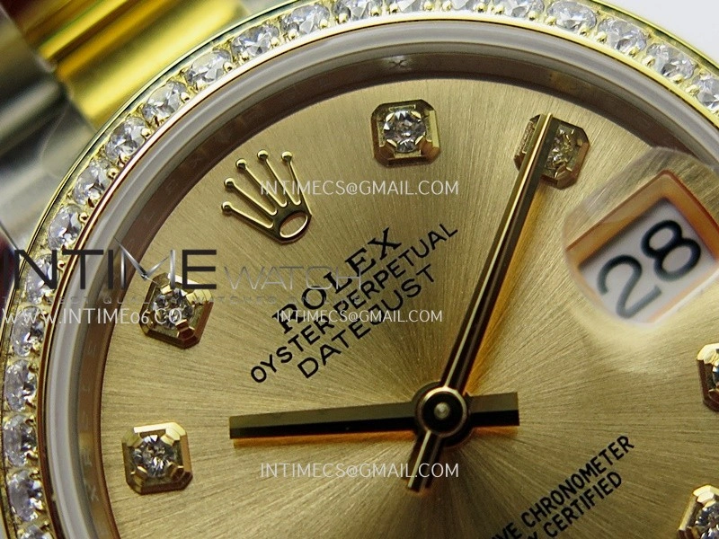 DateJust 31mm 904L SS YG AR+F Best Edition Gold Dial Diamond Marker On 904L SS YG Oyster Bracelet A2236