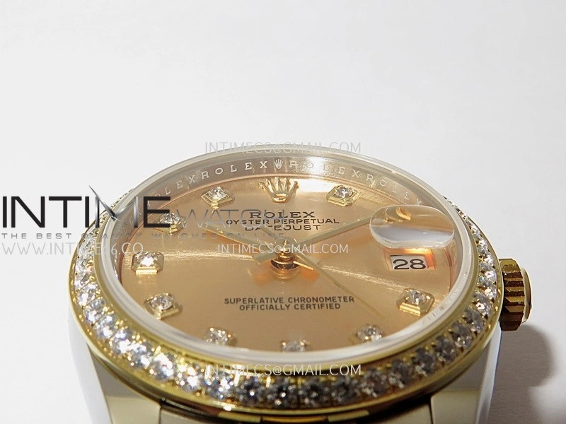 DateJust 31mm 904L SS YG AR+F Best Edition Gold Dial Diamond Marker On 904L SS YG Oyster Bracelet A2236