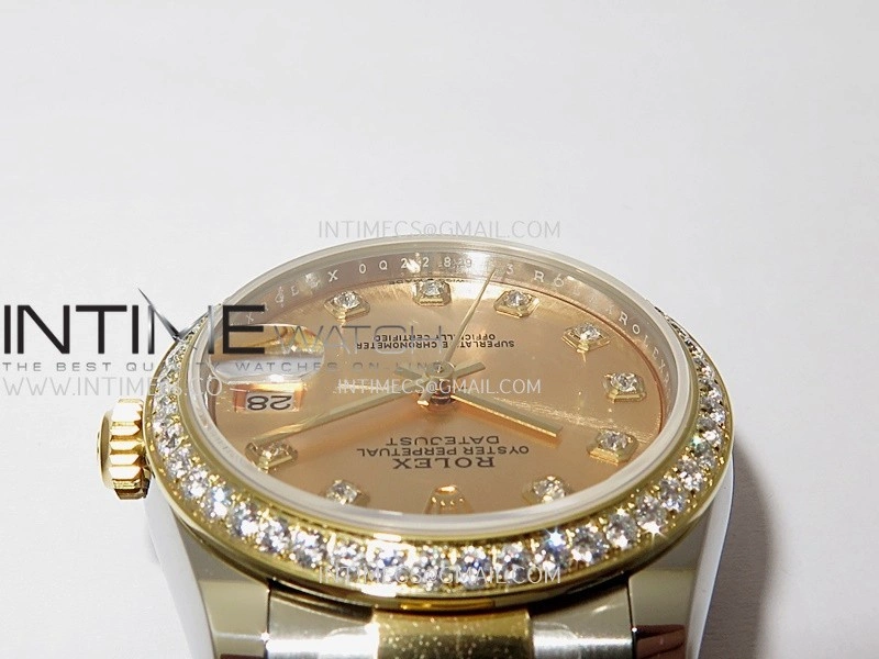 DateJust 31mm 904L SS YG AR+F Best Edition Gold Dial Diamond Marker On 904L SS YG Oyster Bracelet A2236
