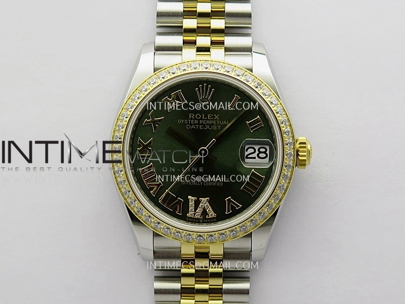 DateJust 31mm 904L SS YG AR+F Best Edition Green Dial Roman Marker On 904L SS YG Jubilee Bracelet A2236