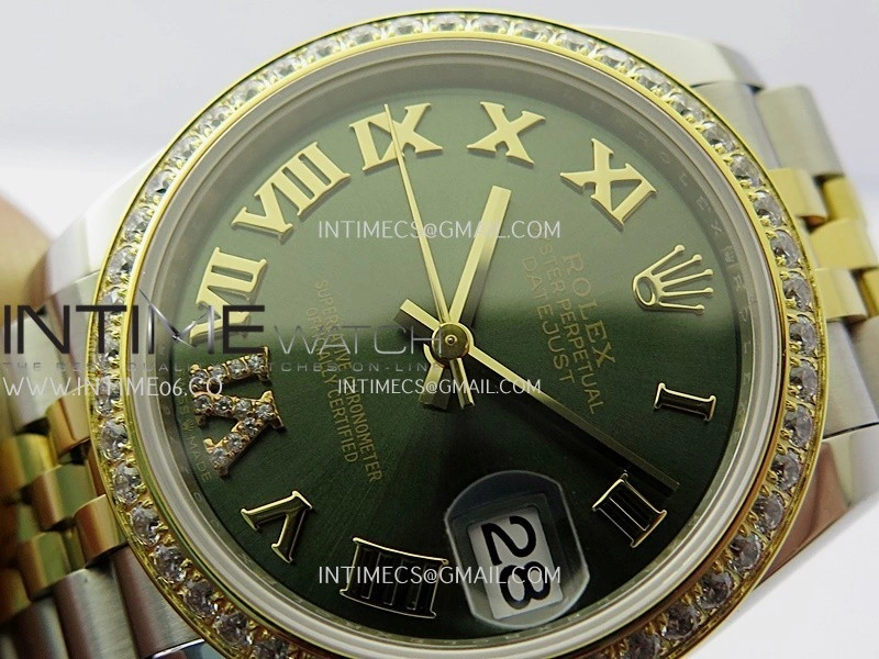 DateJust 31mm 904L SS YG AR+F Best Edition Green Dial Roman Marker On 904L SS YG Jubilee Bracelet A2236