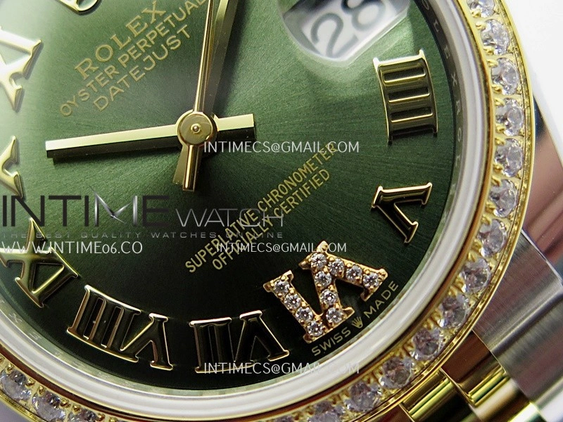 DateJust 31mm 904L SS YG AR+F Best Edition Green Dial Roman Marker On 904L SS YG Jubilee Bracelet A2236