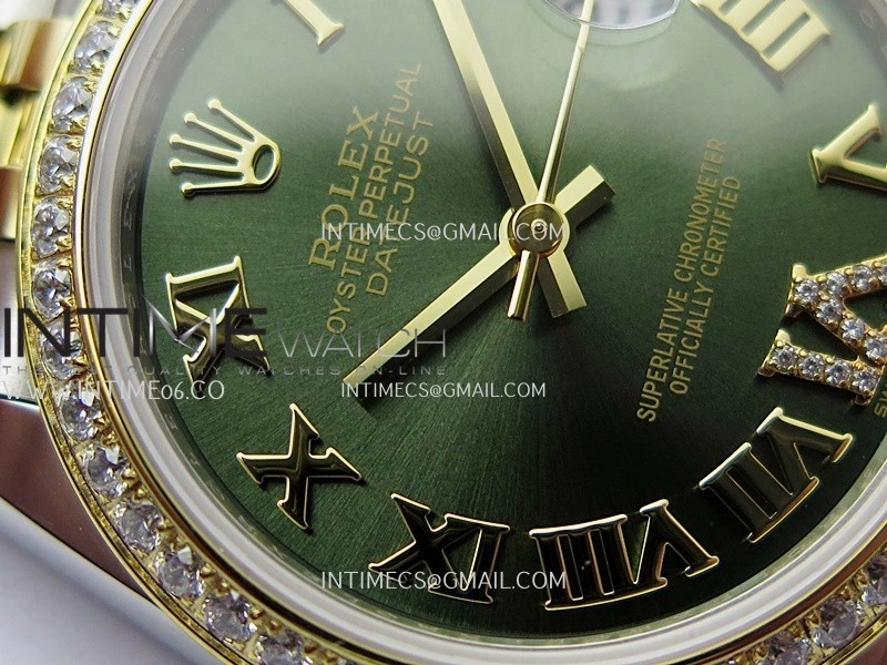 DateJust 31mm 904L SS YG AR+F Best Edition Green Dial Roman Marker On 904L SS YG Jubilee Bracelet A2236
