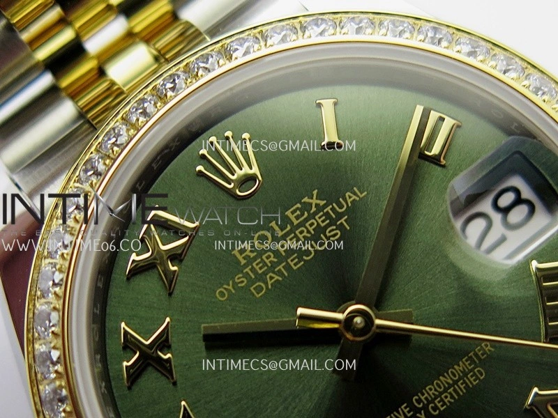 DateJust 31mm 904L SS YG AR+F Best Edition Green Dial Roman Marker On 904L SS YG Jubilee Bracelet A2236