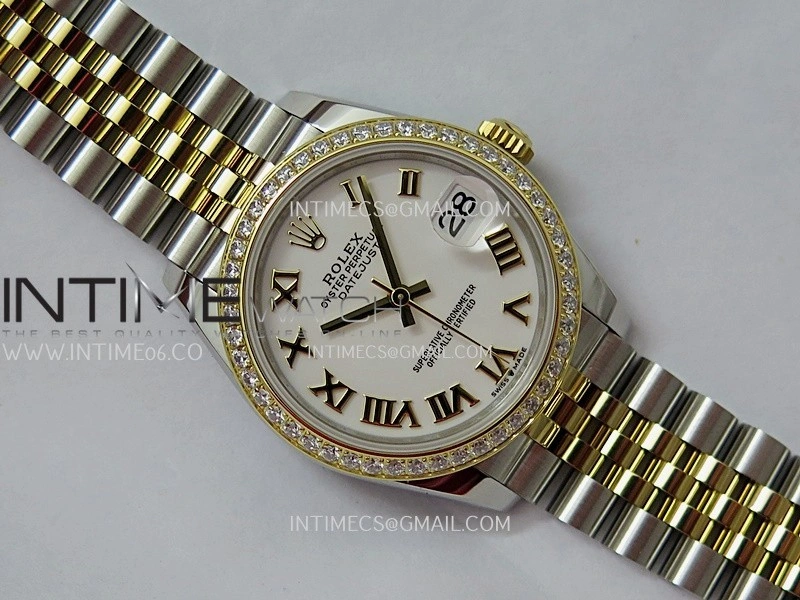 DateJust 31mm 904L SS YG AR+F Best Edition White Dial Roman Marker On 904L SS YG Jubilee Bracelet A2236