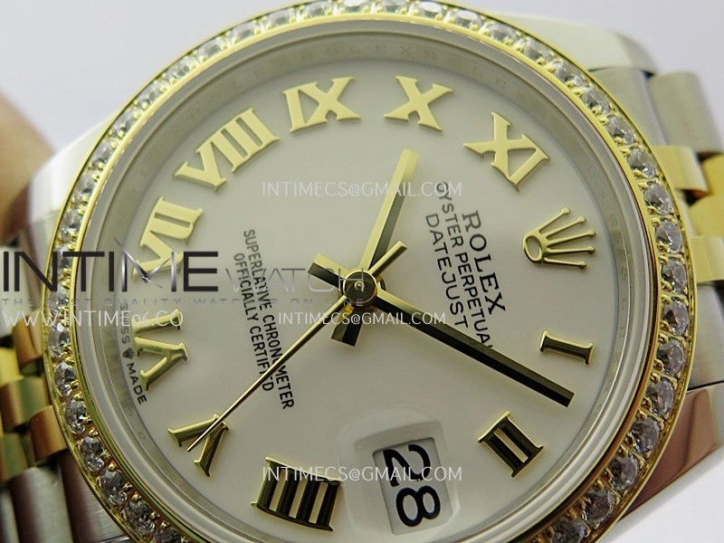 DateJust 31mm 904L SS YG AR+F Best Edition White Dial Roman Marker On 904L SS YG Jubilee Bracelet A2236