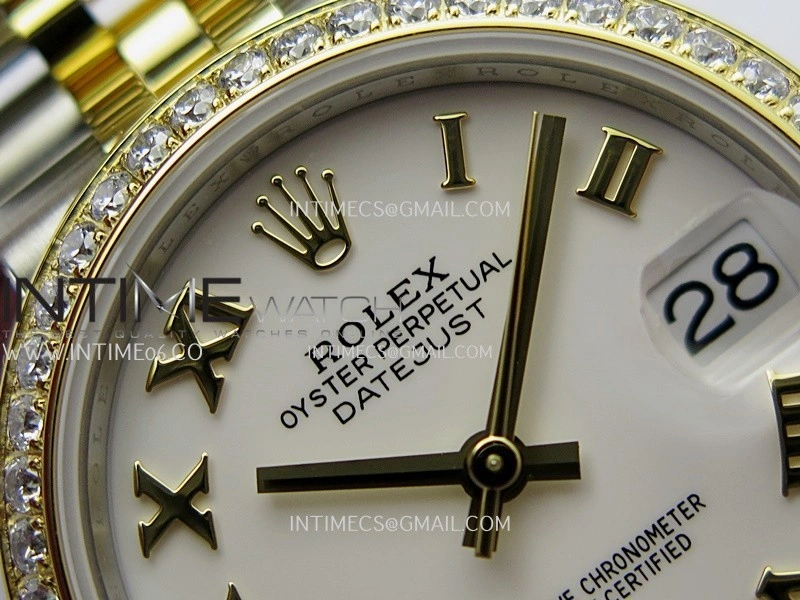 DateJust 31mm 904L SS YG AR+F Best Edition White Dial Roman Marker On 904L SS YG Jubilee Bracelet A2236