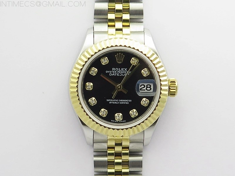 Datejust 28mm 279173 SS YG BP Best Edition Black Crystals Markers Dial on SS YG Jubilee Bracelet ETA2671