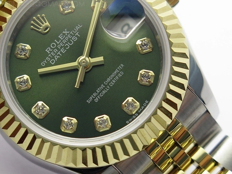 Datejust 28mm 279173 SS YG BP Best Edition Green Crystals Markers Dial on SS YG Jubilee Bracelet ETA2671
