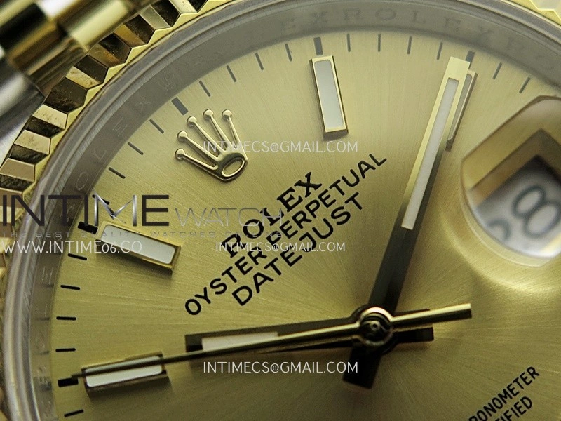 DateJust 36mm 126233 SS YG V2 QF 1:1 Best Edition Gold Dial Stick Marker On SS YG Jubilee Bracelet SH3235