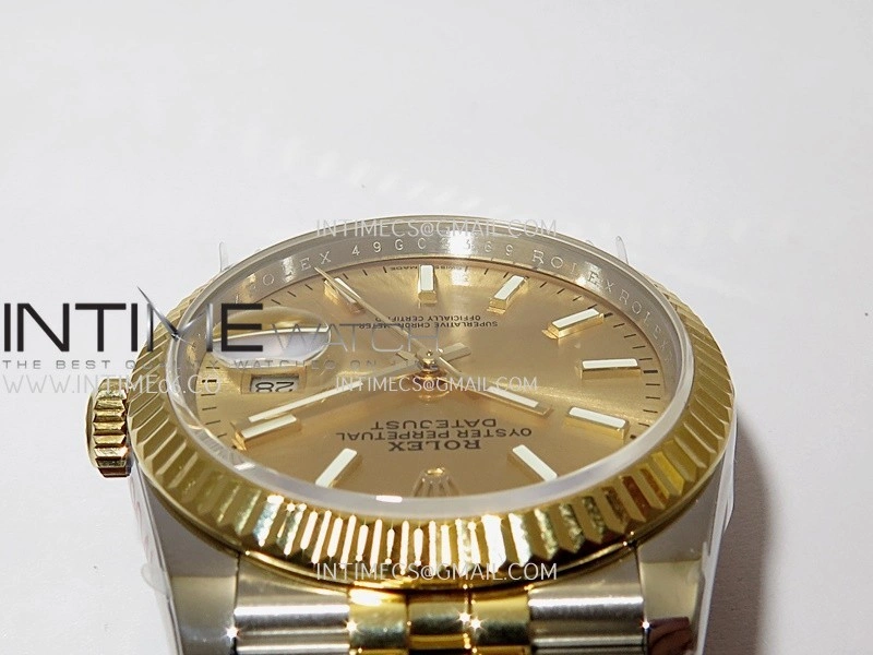 DateJust 36mm 126233 SS YG V2 QF 1:1 Best Edition Gold Dial Stick Marker On SS YG Jubilee Bracelet SH3235