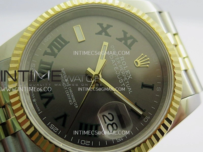 DateJust 36mm 126233 SS YG V2 QF 1:1 Best Edition Gray Dial Roman Marker On SS YG Jubilee Bracelet SH3235