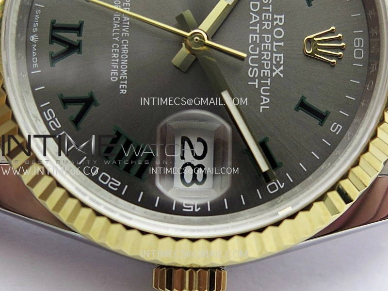 DateJust 36mm 126233 SS YG V2 QF 1:1 Best Edition Gray Dial Roman Marker On SS YG Jubilee Bracelet SH3235