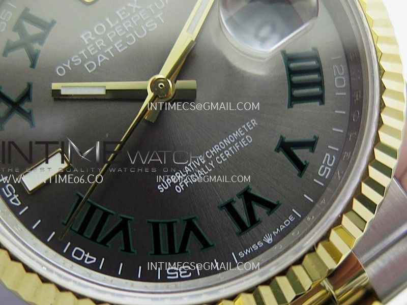 DateJust 36mm 126233 SS YG V2 QF 1:1 Best Edition Gray Dial Roman Marker On SS YG Jubilee Bracelet SH3235