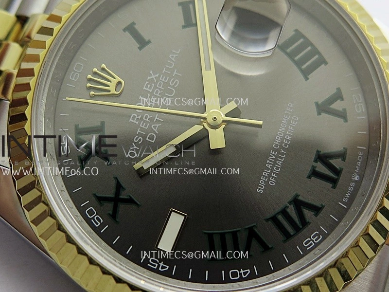 DateJust 36mm 126233 SS YG V2 QF 1:1 Best Edition Gray Dial Roman Marker On SS YG Jubilee Bracelet SH3235