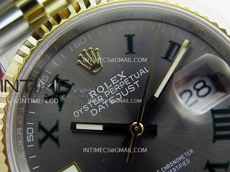DateJust 36mm 126233 SS YG V2 QF 1:1 Best Edition Gray Dial Roman Marker On SS YG Jubilee Bracelet SH3235