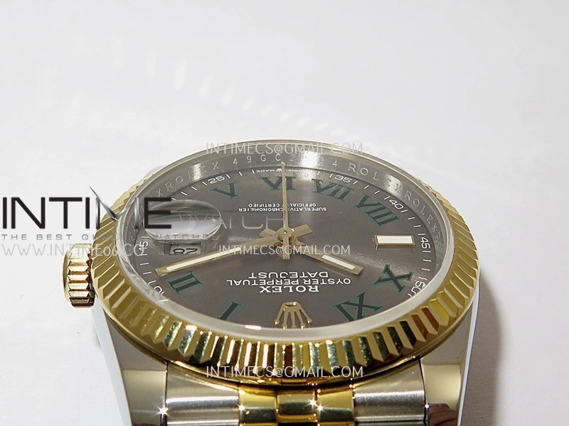 DateJust 36mm 126233 SS YG V2 QF 1:1 Best Edition Gray Dial Roman Marker On SS YG Jubilee Bracelet SH3235