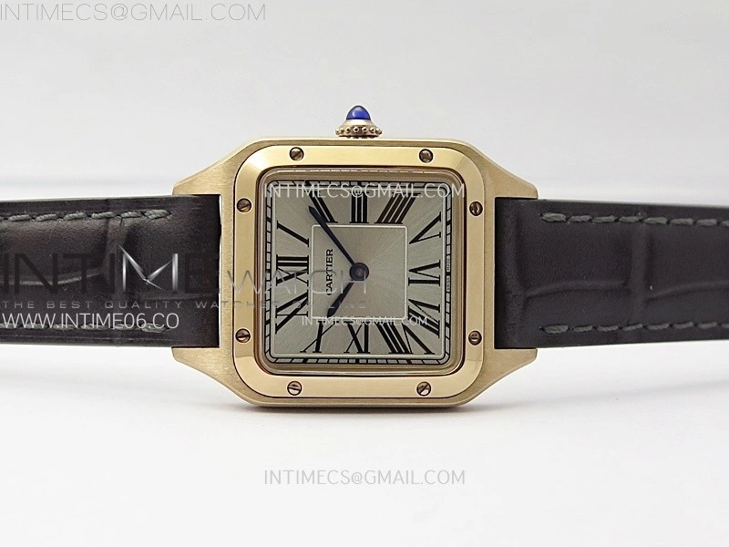 Santos Dumont 38mm RG F1F Best Edition Silver Dial on Black Leather Strap Quartz