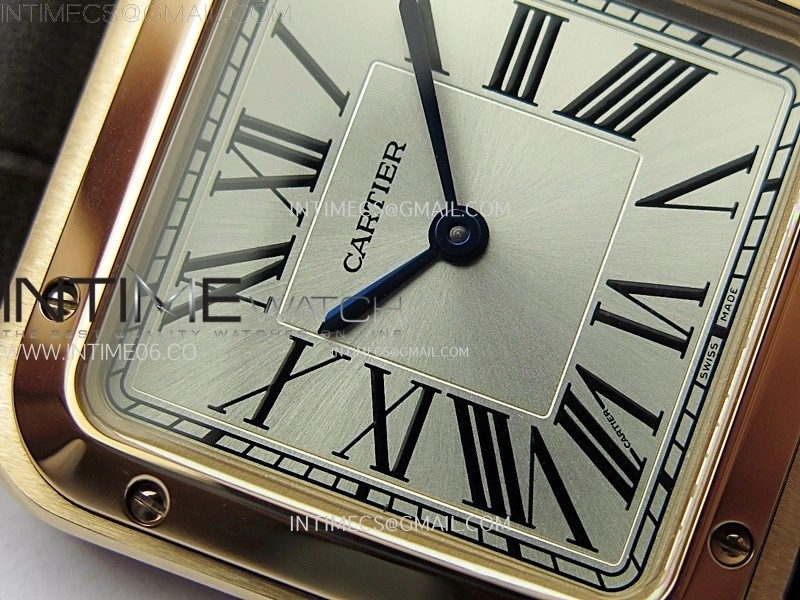 Santos Dumont 38mm RG F1F Best Edition Silver Dial on Black Leather Strap Quartz