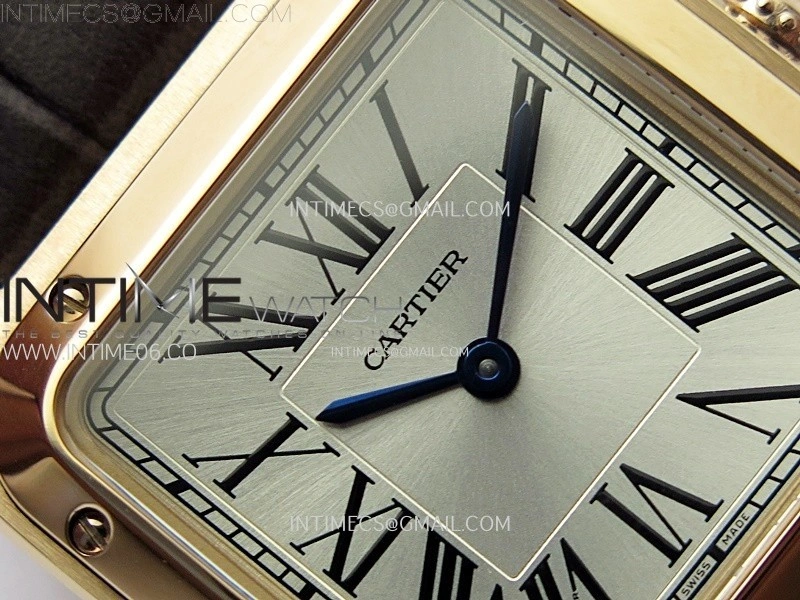 Santos Dumont 38mm RG F1F Best Edition Silver Dial on Black Leather Strap Quartz
