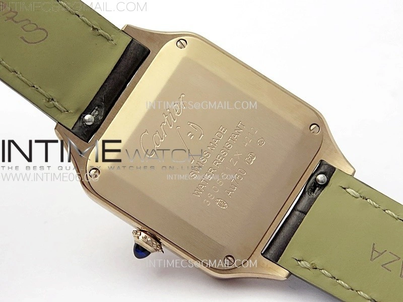 Santos Dumont 38mm RG F1F Best Edition Silver Dial on Black Leather Strap Quartz