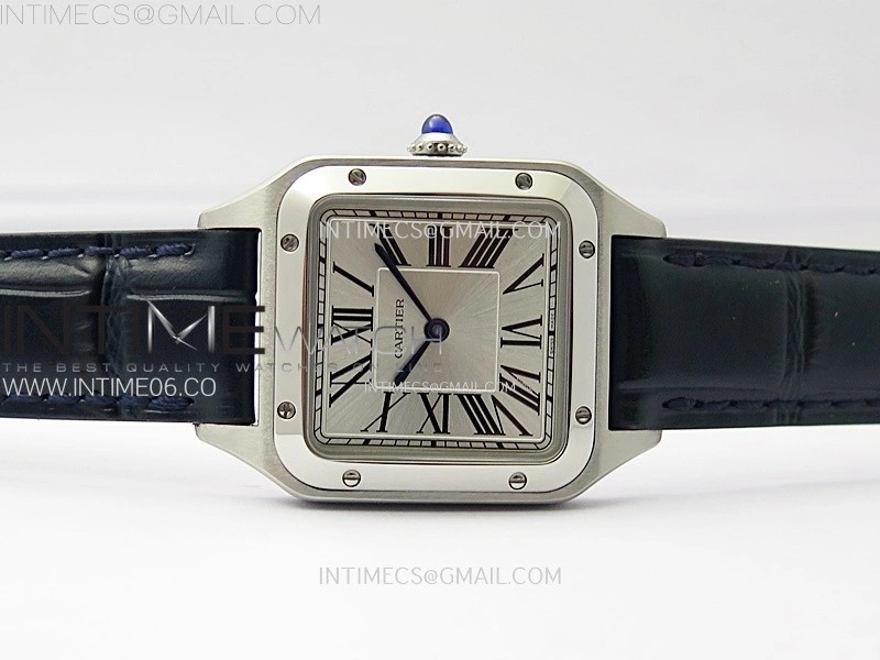 Santos Dumont 38mm SS F1F Best Edition Silver Dial on Blue Leather Strap Quartz