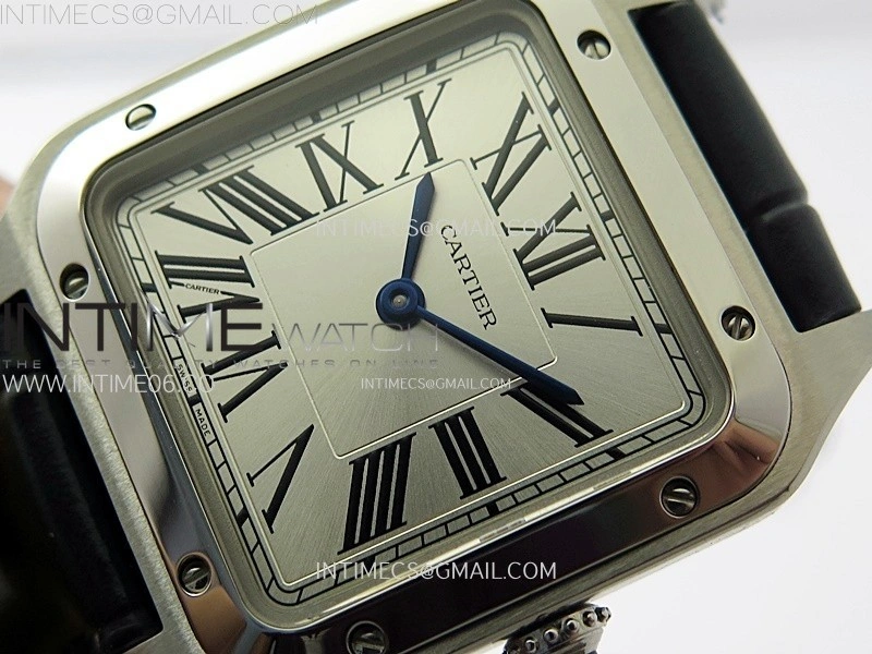 Santos Dumont 38mm SS F1F Best Edition Silver Dial on Blue Leather Strap Quartz