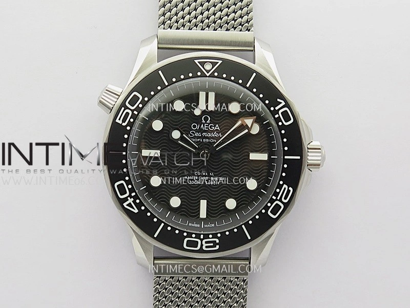 Seamaster 300M 42mm SS VSF Best Edition Black Dial On Mesh Bracelet A8806