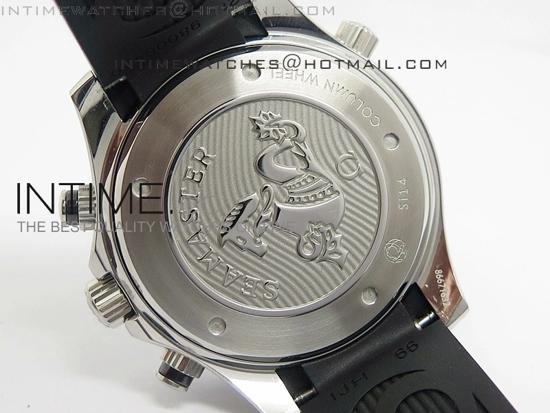 Seamaster 300m Diver SS Black Dial Black Inner Bezel on Black Rubber Strap A7750