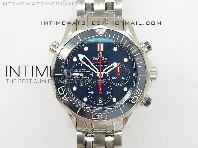 Seamaster 300m Diver SS Blue Dial Blue Bezel on SS Bracelet A7750
