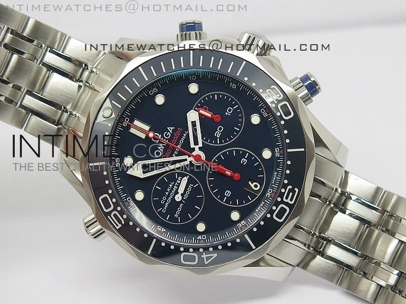 Seamaster 300m Diver SS Blue Dial Blue Bezel on SS Bracelet A7750