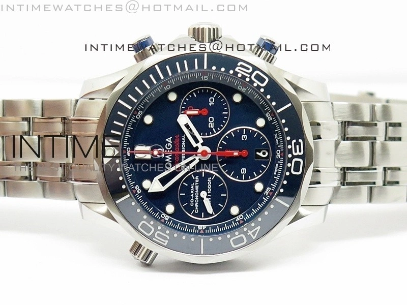 Seamaster 300m Diver SS Blue Dial Blue Bezel on SS Bracelet A7750