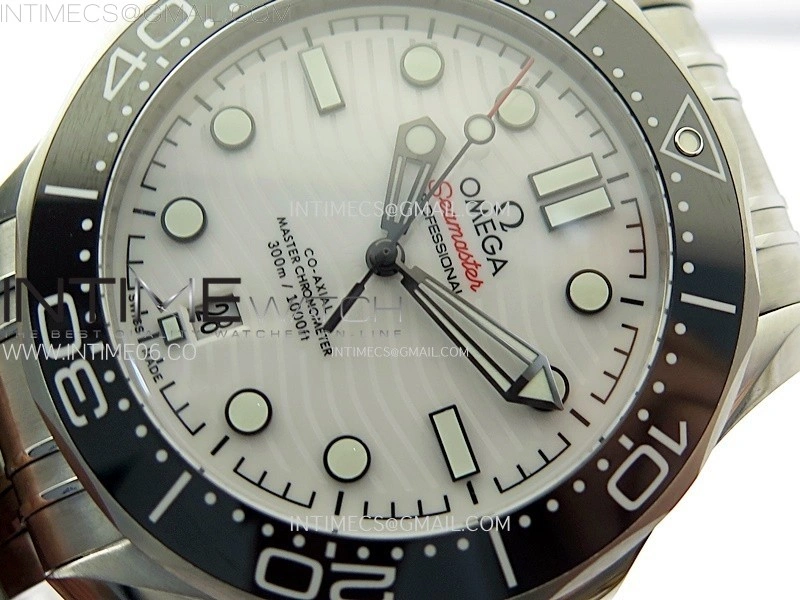 Seamaster Diver 300M B50F Black Ceramic White Dial on SS Bracelet A8800