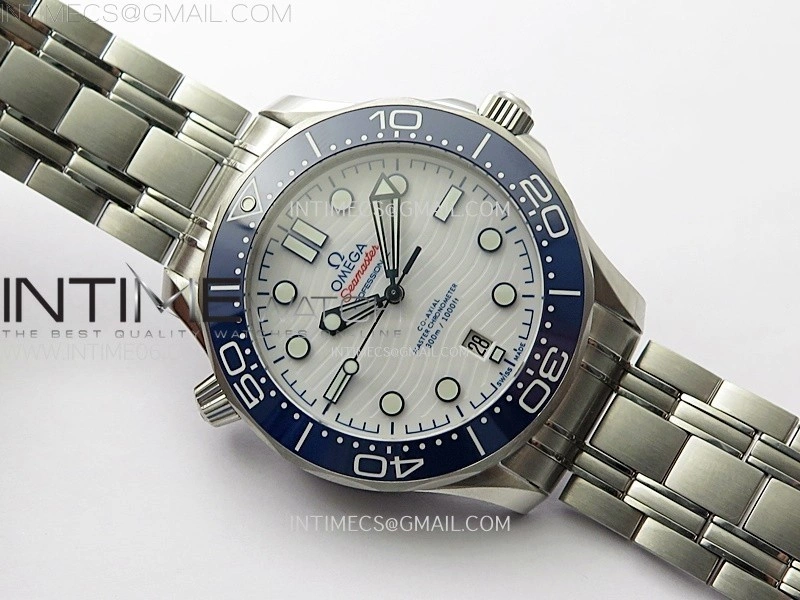Seamaster Diver 300M B50F Blue Ceramic White Dial on SS Bracelet A8800