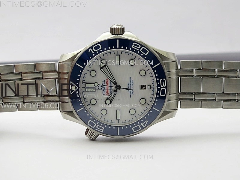 Seamaster Diver 300M B50F Blue Ceramic White Dial on SS Bracelet A8800