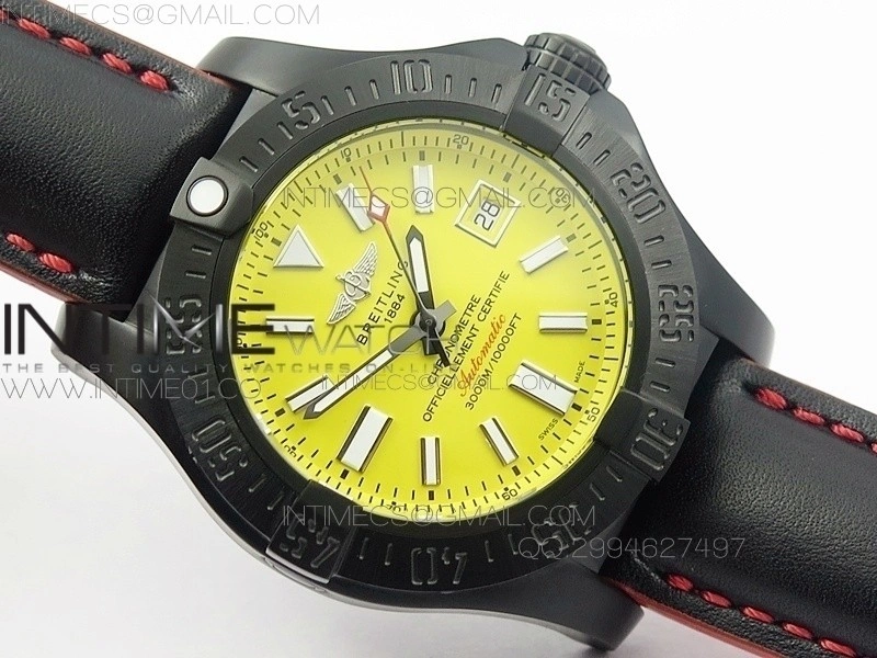 Seawolf DLC Best Edition SuperLumed Yellow Dial on leather Strap A2836