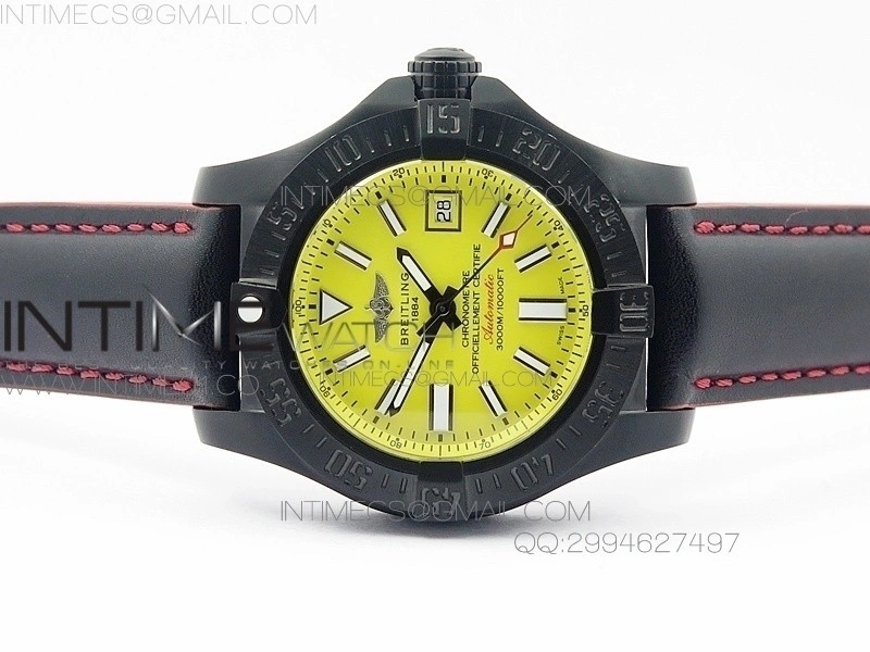 Seawolf DLC Best Edition SuperLumed Yellow Dial on leather Strap A2836