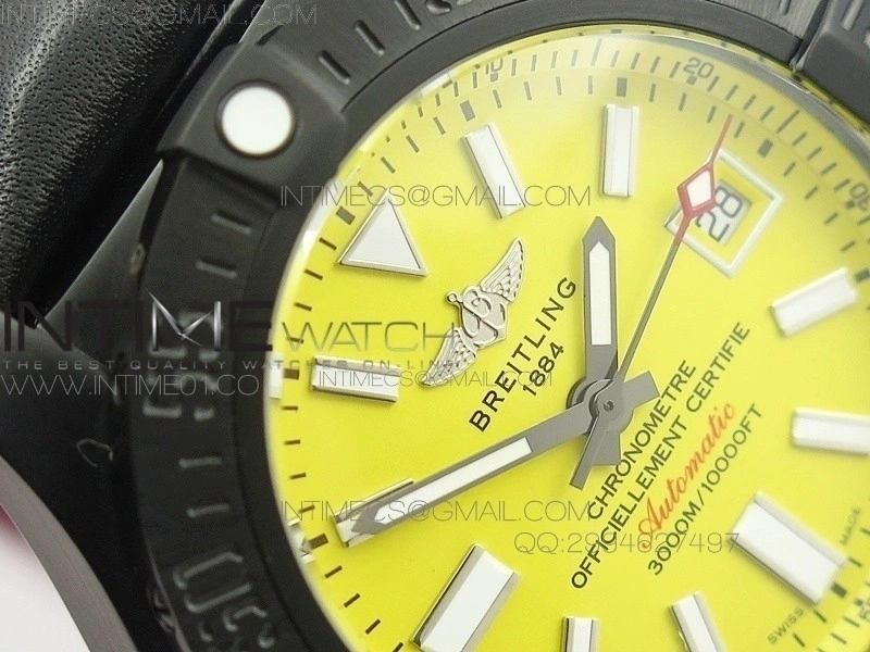Seawolf DLC Best Edition SuperLumed Yellow Dial on leather Strap A2836