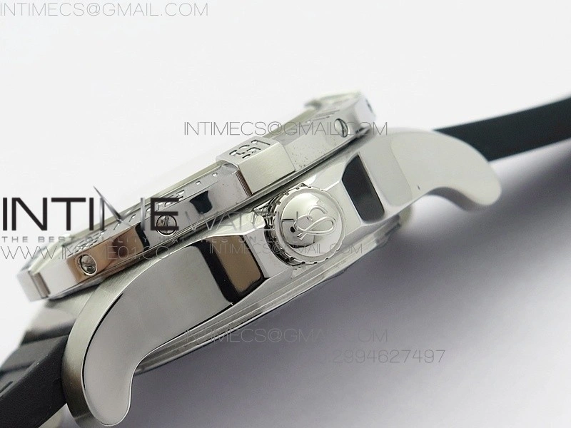 Seawolf SS 1:1 Best Edition SuperLumed Black Dial Sticks Markers on Rubber A2824