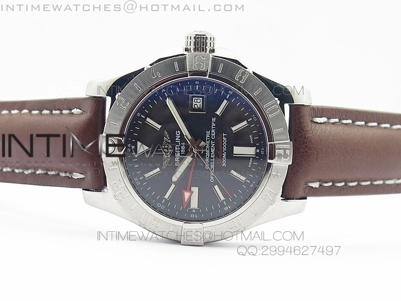 Seawolf SS Black Stick Marker Dial on Leather strap A2836