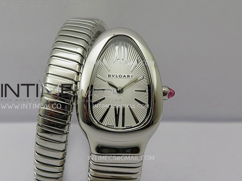 Serpenti 35mm SS BVF 1:1 Best Edition Silver Dial on SS Bracelet Ronda Quartz