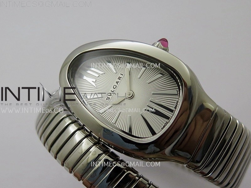 Serpenti 35mm SS BVF 1:1 Best Edition Silver Dial on SS Bracelet Ronda Quartz